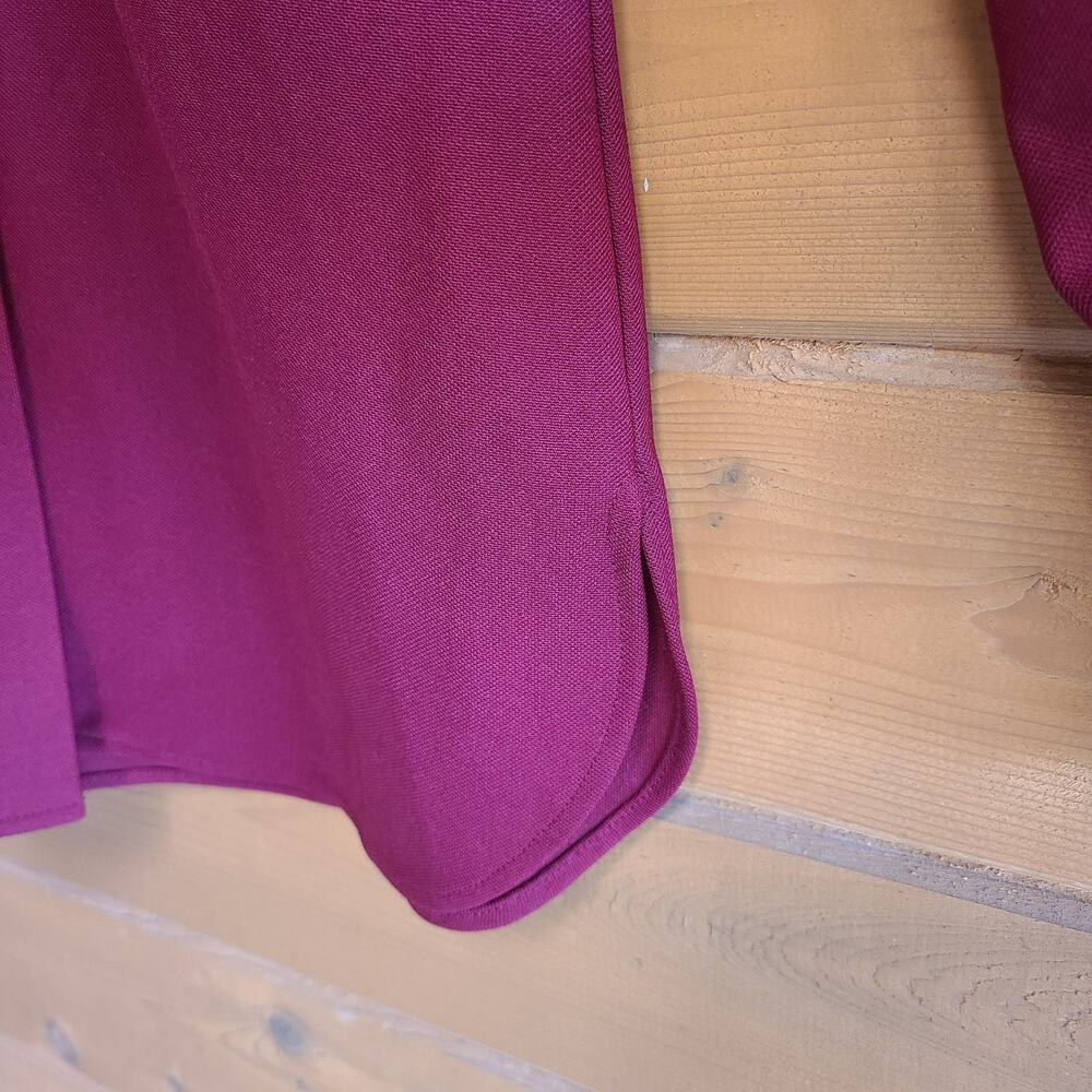 Vintage 70's Blouse Burgundy Button Down Dagger 8 Long Sleeve Western Top Shirt - Picture 5 of 6